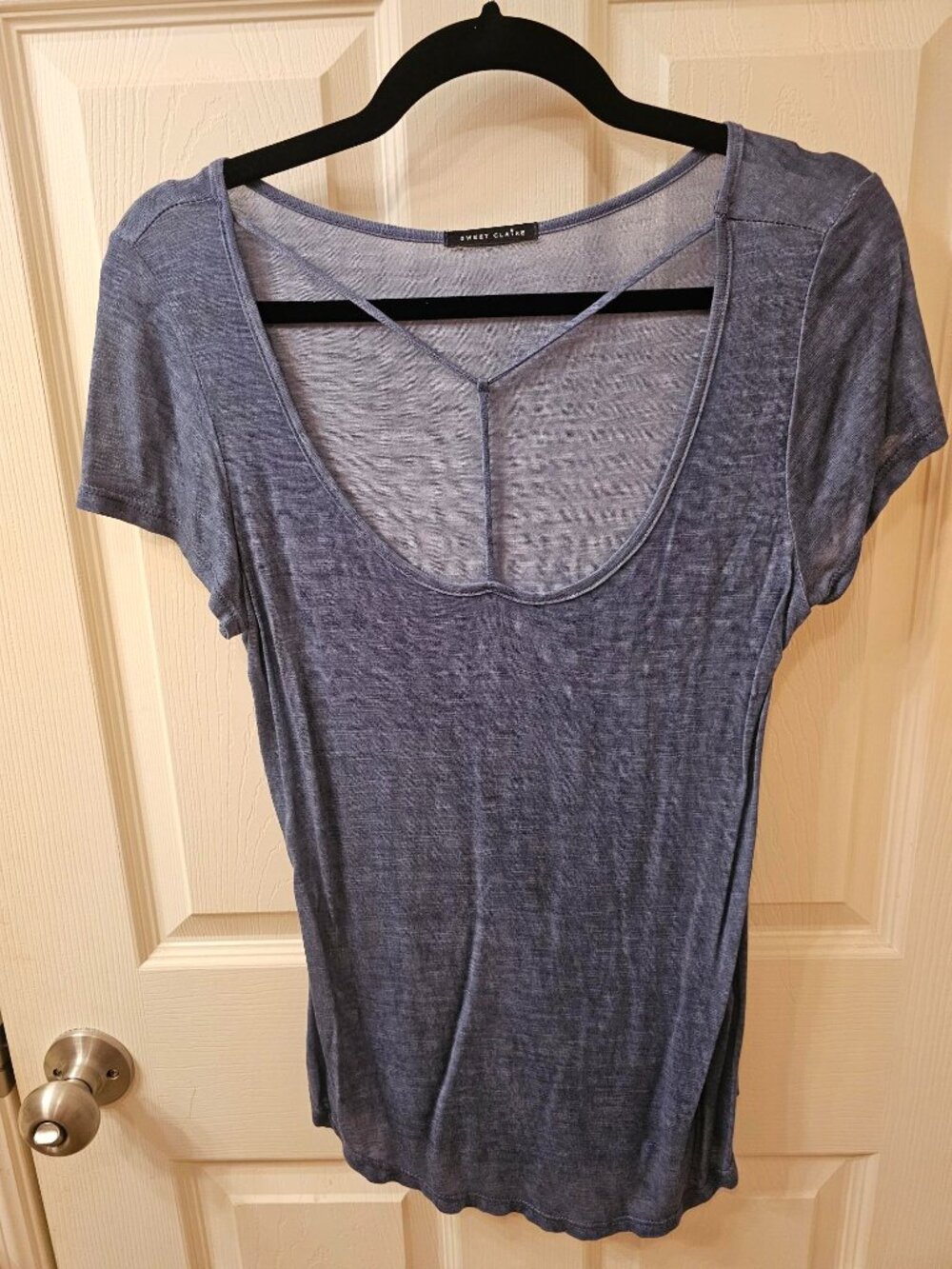 NWOT Sweet Claire Medium Blue Blouse